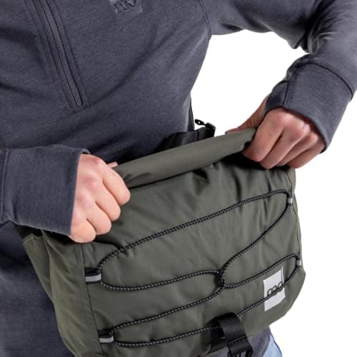 Red Original Unisex PFC-Free Waterproof Cross Body Bag - Lightweight, 100% Recycled Fabric, Practical Storage for all Weather, Walking, Boating, Cycling, Hiking, Camping, Beach (Olive Green, 7L) — view 2
