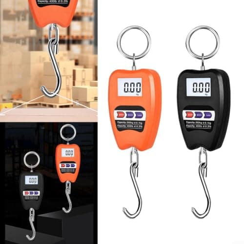 NiuLumea Aluminum Alloy Digital Hanging for Scale 200kg, Electronic Crane for Scale with for Large LED Display, Multi-Unit Weight for Scale Industrial and Travel Use(Orange) — view 4