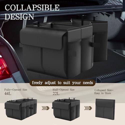 Beicarin Trunk Organizer for Car - Car Organizer, Foldable Trunk organizer for SUVs & Sedans, Sturdy Car Organization for Car Accessories, Tools, Sundries, Size 51x34x27cm — view 4