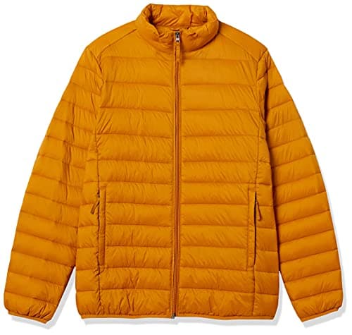 Amazon Essentials Men's Packable Lightweight Water-Resistant Puffer Jacket (Available in Big & Tall), Golden Yellow, XXL — view 5