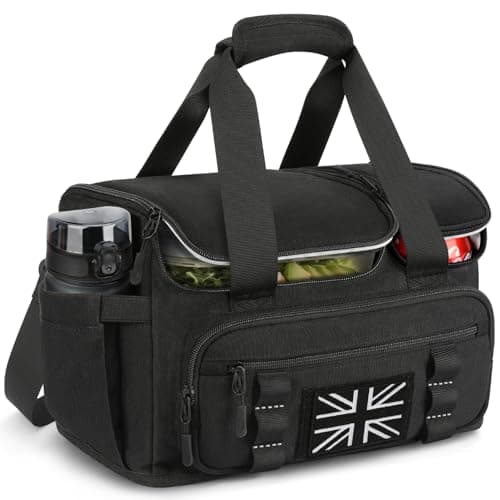 Insulated Lunch Bag for Men, 15L Cool Bag with Hot/Cold Compartment