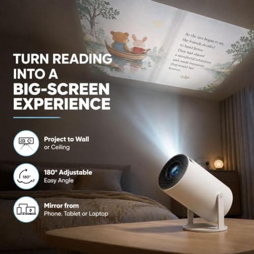 BookCast Smart Projector, Mini Projector for Bedroom Ceiling — view 2