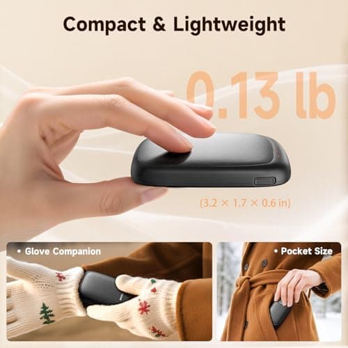 Bearwind Electric Hand Warmers Rechargeable, 2 Pack Magnetic Design, Black — view 5