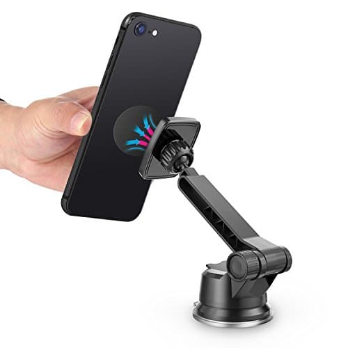 WixGear Dashboard Mount, Universal Magnetic Phone Holder for Car, Windshield Mount and Dashboard Mount Holder for Cell Phones and Tablets with Long Adjustable Arm – (New Rectangle Head) — view 6
