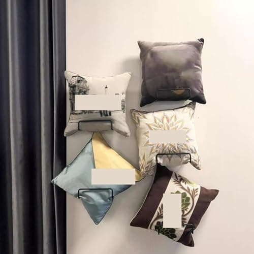 EPEPE 2 Pieces Wall Mounted Pillow Storage Rack, Metal U-Shaped Black Display Holder, Seasonal Cushion Organizer, Home Decor Rack for Retail Store, Hotel — view 4