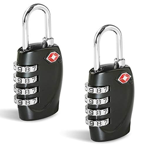 CFMOUR Suitcase Locks, TSA Approved Luggage Locks, 4-dial, Black, 2 Pcs