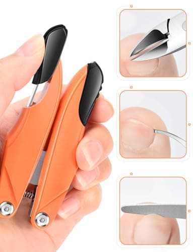 Houdian Foldable Toenail Clippers 3-in-1,Multifunction Portable Travel Toenail Trimmer, Paronychia Thick Toenail Ingrown Toenails Nails Cutter for Seniors, Men, Women & Pets — view 2