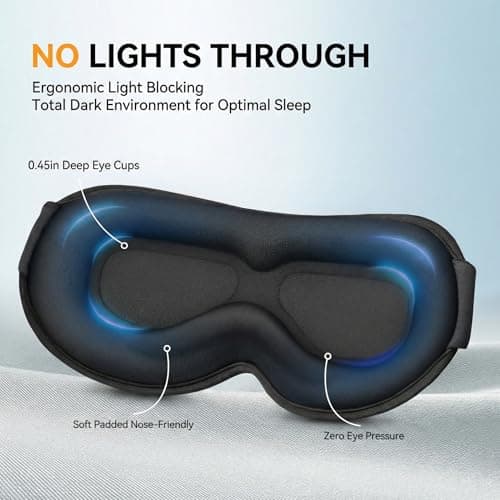 Weighted Eye Mask for Sleeping 2 Pack: Gentle Pressure Blackout Sleep Mask with 3D Contoured Cups, Zero Eye Pressure Sleep Mask for Lash Extensions, Memory Foam Travel Mask, Black Purple — view 5