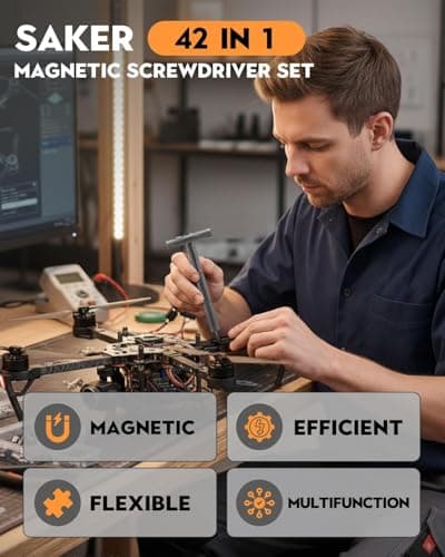 Saker 42-in-1 Magnetic Screwdriver Set with Ratchet T Handle Multi-Bit Tool Kit for Father Gifts Home, Computer, Bicycle, Furniture, and DIY Projects Dark Orange — view 3