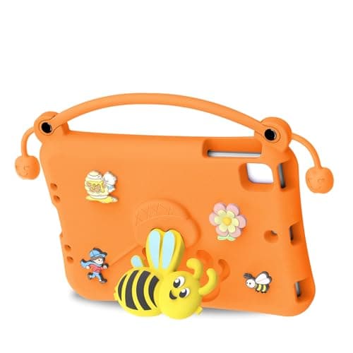 Aramox Protective Tablet Case EVA Foam Rubber Tablet Cover Fits for Mini 1 2 3 4 5 with Washable Design Kickstand Accurate Cutouts for Kids Family Travel Use (Orange)
