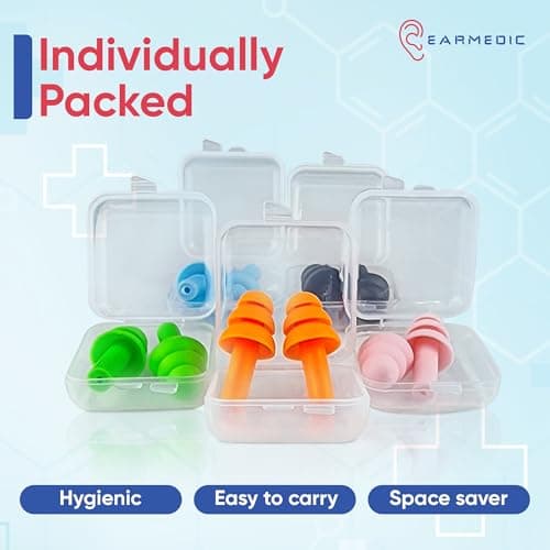Earmedic Snooze Ear Plugs for Sleep - 6 Pairs Soft Silicone Reusable Noise Cancelling Earplugs for Side Sleepers & Snoring — view 5