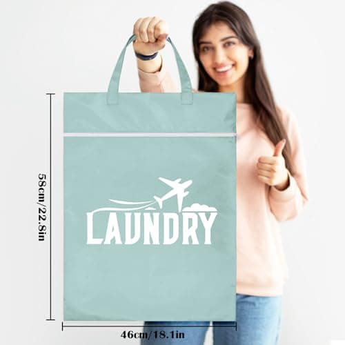 2 Pcs Large Travel Laundry Bags - Waterproof with Handle, Washable Dirty Clothes Bags for Travel, Wet & Dry Bag, Bathing Suit & Gym Clothes Laundry, Swimming Pool & College Dorm — view 6