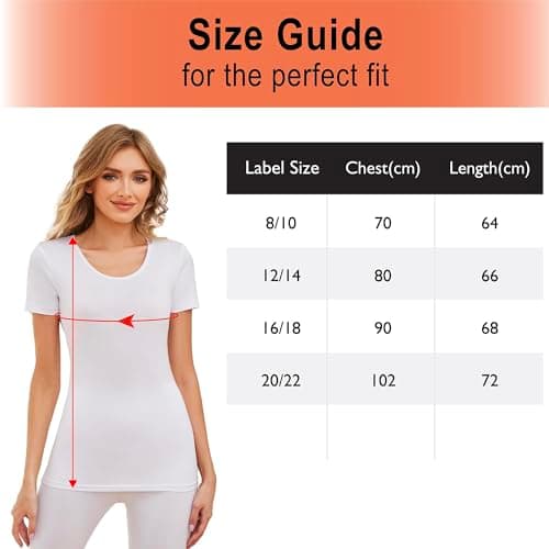 The Essentials Wardrobe Ladies TEW Short Sleeve Thermal Top - White - 8-10 — view 6
