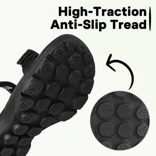 riemot Women's Walking Sandals, Adjustable Sports Sandals with Textured Footbed and Lightweight Cushioned Rubber Sole, Comfortable Summer Outdoor Sandals for Travel and Daily Walking, Black UK 7 — view 3