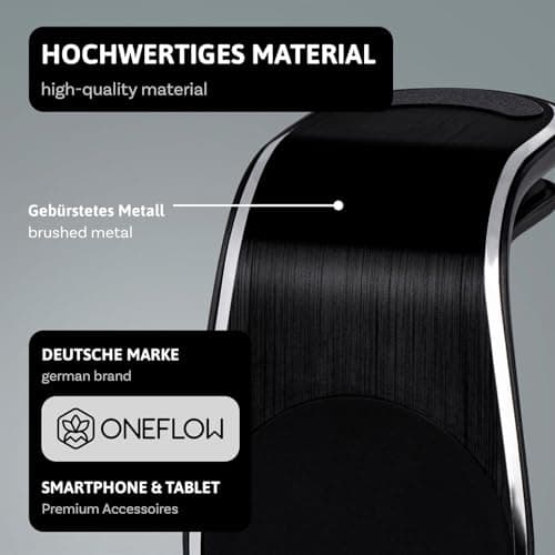 ONEFLOW Premium Magnetic Mobile Phone Holder Car Ventilation for All LeEco Mobile Phones Universal Mobile Phone Holder Car Compact Ultra Light and Safe Mobile Phone Holder for Car Magnetic, Black — view 3