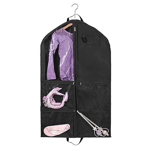 Garment Bag 1 x Multifunctional Garment Bags Suit 8 x 60 x 110 cm, Premium Clothes Cover Waterproof with Window Foldable Travel for Dresses Jackets Shoes Accessories
