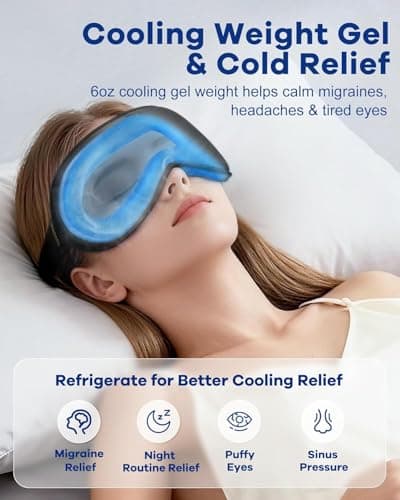 FACEMOON Cooling Eye Mask for Sleep, 3D Gel-Weighted Blackout Sleep Mask — view 3