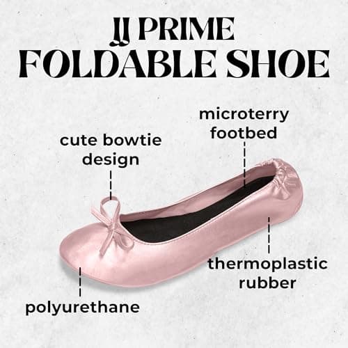 After Party Shoes with Foldable Bag Roll Up Shoes for Women Rose Gold — view 4