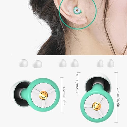 Ear Plugs for Sleep Noise Cancelling Reusable Soft Comfortable Silicone Earplugs for Sleeping, Blocking Out Snoring Partner, Travel, Deep Focus, Side Sleepers, Concerts,Motorcycle, S/M/L Green — view 2