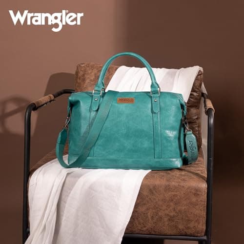 Wrangler Duffle Bag for Travel Large Weekender Bags for Women Waterproof Carry On Overnight Bag, Turquoise, L, Minimalist — view 6