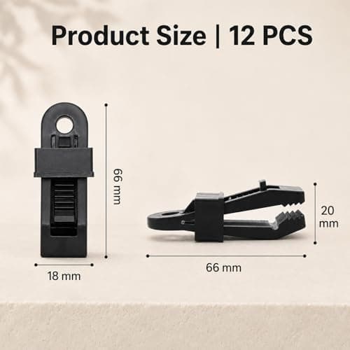 LKTFATD 12 Pcs Heavy Duty Tarpaulin Clips, Crocodile Mouth Tarp Clamps with Stainless Steel Springs, Durable Tent Fasteners for Camping, Caravan, Garden & Outdoor Use — view 2