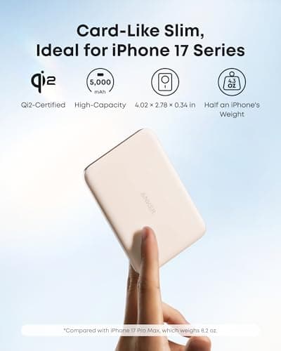 Anker Nano Magnetic Ultra Slim Power Bank Qi2 15W Wireless Portable Charger — view 3