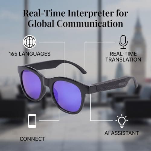 Plyisty AI Translation Glasses, 165 Language Real Time Interpreter (Blue) — view 5