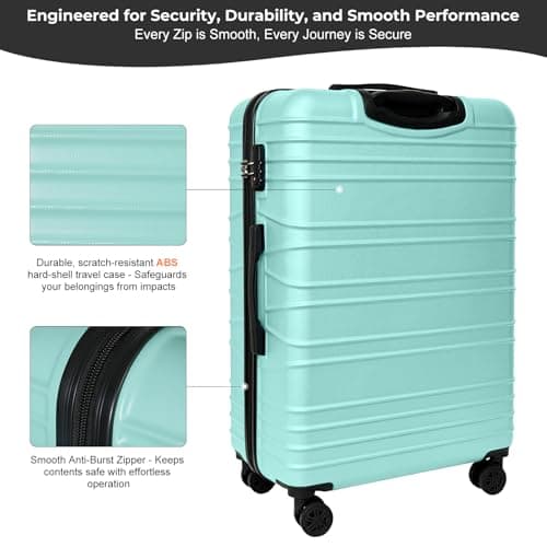 Luggage Depot 28 Inch Suitcase with TSA Lock, ABS Hardshell Mint Green — view 4