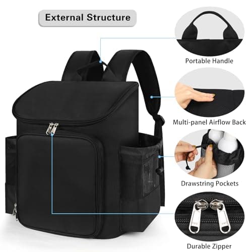 Hairstylist Traveling Bag, Large Capacity Barber Travel Backpack, Hairdresser Bag with Adjustable Dividers, Hair Tools Travel Case, Professional Cosmetology Bags for Supplies, Hair Stylist Must Haves — view 6