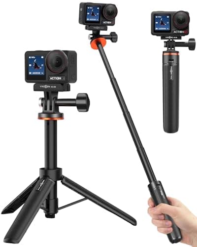 20"/51cm Selfie Stick Tripod for DJI Osmo Action 5 Pro/4/3, Osmo 360, 2-in-1 Desk Tripod Stand w Magnetic Quick-Release Adapter, Extendable Handle/Monopod/Extension Rod/Travel Vlogging Accessories