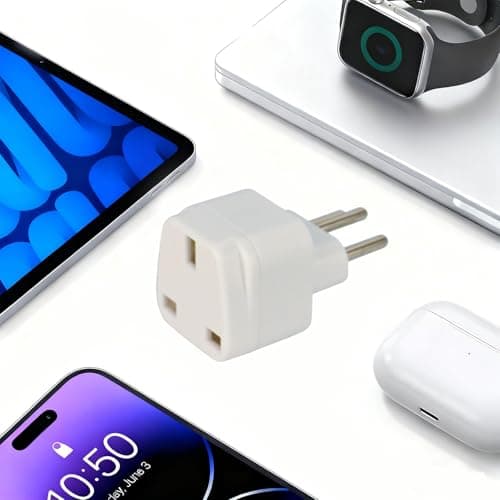 UK to Swiss Plug Adapter, 2 Pack Switzerland Plug Adapter, Grounded Swiss Plug, Travel Adapter for Switzerland, Jordan, Liechtenstein, Madagascar, Rwanda and More, Type J, White — view 4