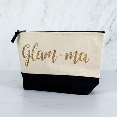 Stickerscape Glam-ma Wash Bag (Black - Regular) Gift for Grandma Make Up Wash Bag Christmas Nana or Nan Grandma Nana Nan Hand Finished and Made in The UK — view 2