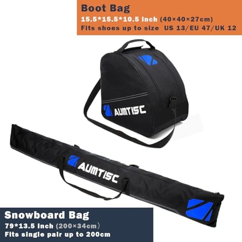 AUMTISC Ski Bag Ski and Boot Bag Combo for 1 Pair of Skis — view 3