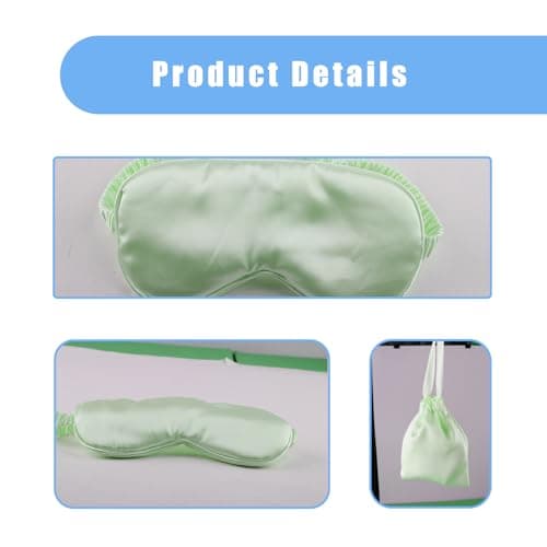 Bojueshaw Blackout Sleep Mask,Silk Eye Mask with Adjustable Strap,Ultra Soft Blindfold for Travel,Yoga,Meditation & Deep Sleep(Green) — view 3