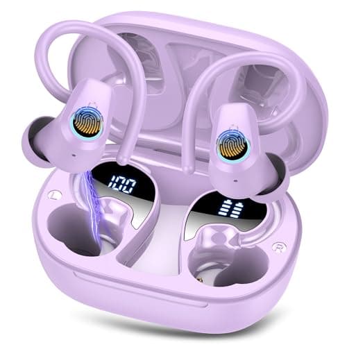 Wireless Earbuds with Earhooks HiFi Stereo, IP7 Waterproof Sports Earphones