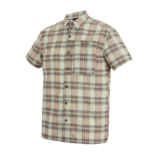 Regatta Mens Anti-Insect Travel Light Short Sleeve Shirt Beige — view 5