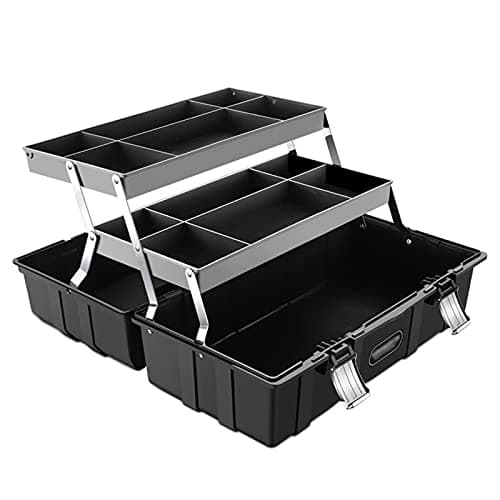 xuejuanshop Tool Box Suitcase Tool Box Professional 3-layer Folding Toolbox Kit Case Hardware Repair Garage Plastic Material Glossy Home Storage for Tools, Hobby or Craft Storage (Color : 21 Inch)