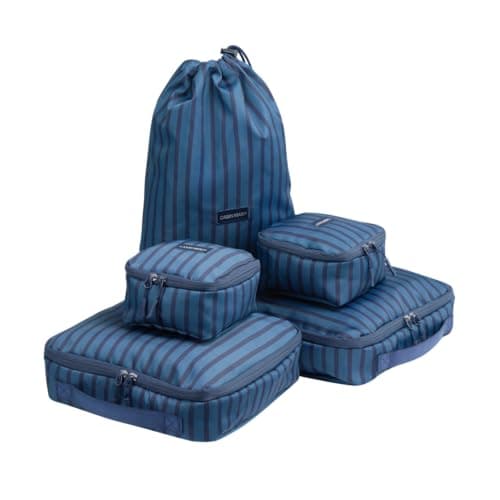 Cabin Max Packing Cubes 4Pcs Set with Laundry Bag Luggage Organiser Striped