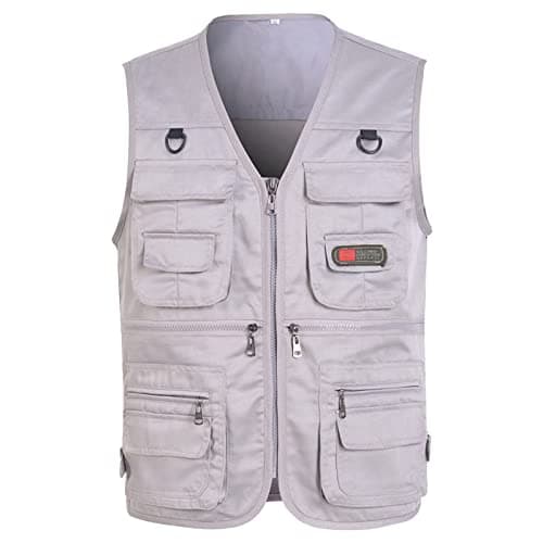 Mens Tactical Vest Cargo Outdoor Work Safari Hunting Fishing Travel Photo Mesh Waistcoat Vest Gilet Multi Pockets Breathable Lightweight Fishing Jacket Utility Vest Camouflage Many More Colors