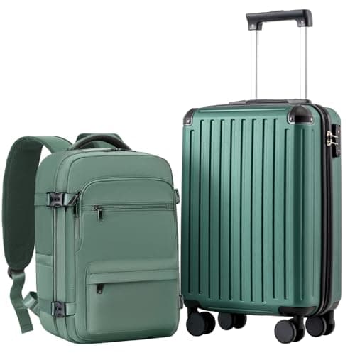 COOLIFE Cabin Suitcase 55x35x20 & Cabin Bag 40x30x20 Ryanair EasyJet PC+ABS