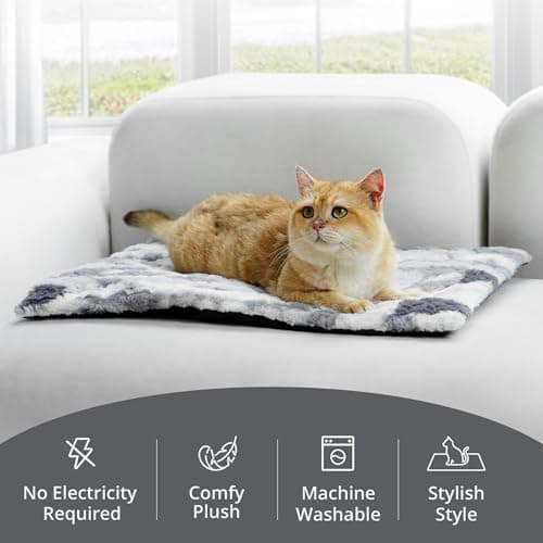Petace Pet Self-Warming Plush Bed, 75 x 50 cm, for Cats & Small Dogs, Brown — view 2