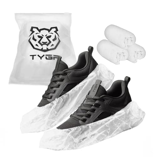 TYGA STORE 30 Pieces Disposable Shoe Covers - White