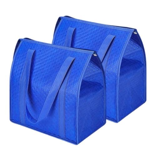 Reusable Insulated Food Tote Bags 2 Pieces 30x18x33cm - Zipped — view 6
