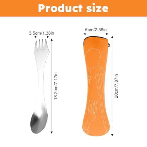 3 pcs 3-in-1 Utility Spork,Multipurpose Utility Spork 3-in-1 Camping Spoon Fork Knife Combo,Camping Sporktravel Fork,Sporks Stainless Steel,for Travel, Outdoor Activities(7.17x1.38inch) — view 2