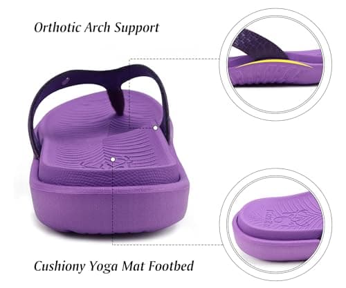 KuaiLu Flip Flops For Women Arch Support Yoga Mat Cushioned Thong Sandals — view 4