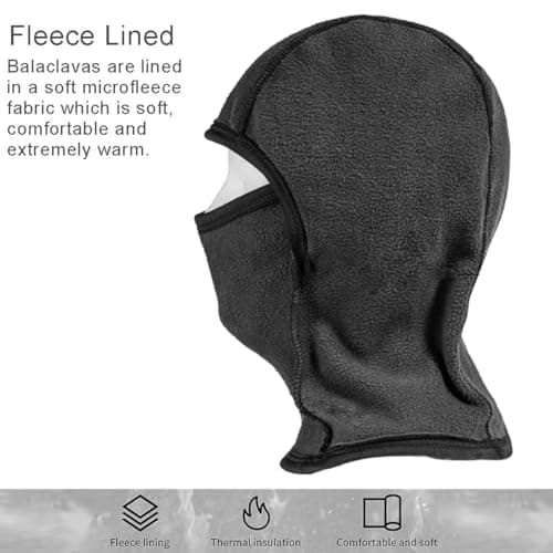 RALSPEC Camouflage Fleece Lined Balaclava Warm Winter Windproof Thermal Hood Neck Warmer Mask English Oak Tree Real Leaf Camo Hunting Photography — view 4