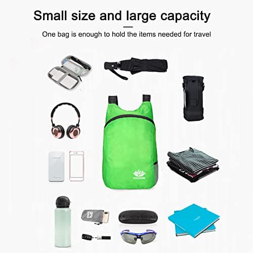 Fiorky Ultra Lightweight Foldable Backpack, Nylon Outdoor Backpack Waterproof Camping Survival Bag Outdoor Sport Daypack Travel Bag for Men Women for Climbing Trekking Walking Hiking Biking — view 4