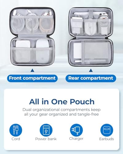 bagsmart Travel Cable Organiser Bag Essential Pouch for Tech Accessories — view 2