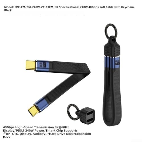 Compact USB C Charging Cable for Travel Portable(Yellow) — view 5