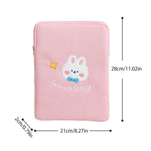 11Inch Tablet Carrying Case Soft Velvets Fabric, Yellow bear — view 3